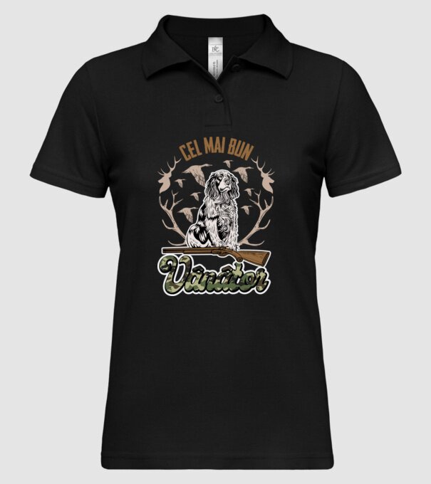 Cel mai bun vânător model negru pe tricou