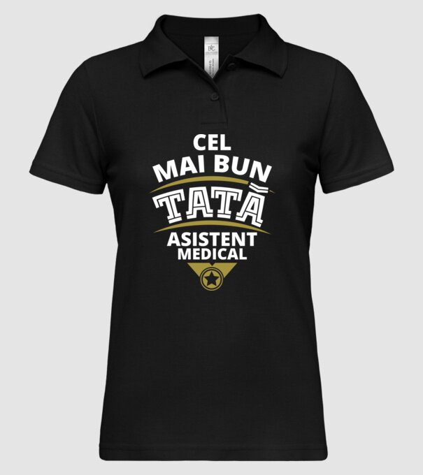Cel mai bun tată asistent medical model negru pe tricou