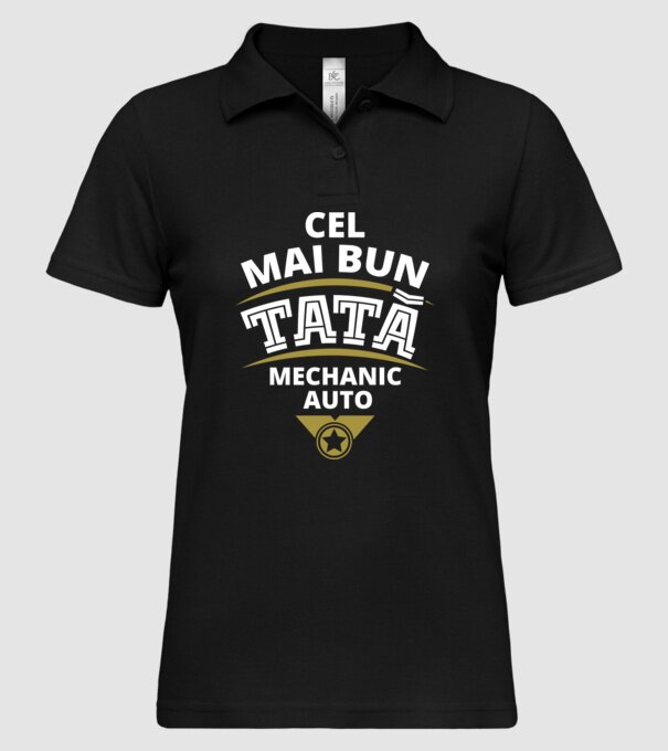 Cel mai bun tată mecanic auto model negru pe tricou