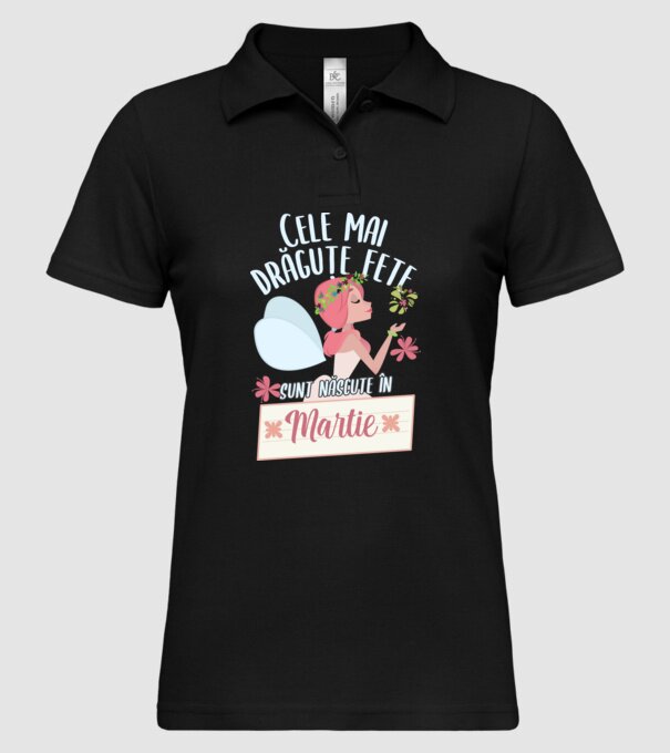 Cele mai drăguțe fete sunt născute în martie. model negru pe tricou