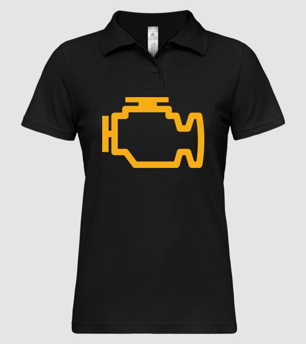 check engine model negru pe tricou