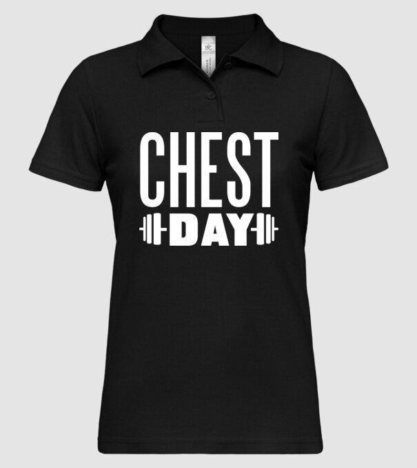 Chest day model negru pe tricou