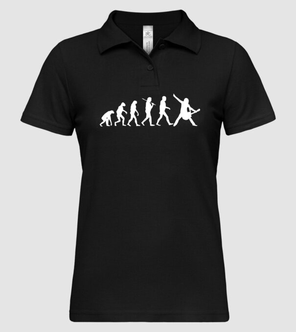 Chitară evoluție model negru pe tricou