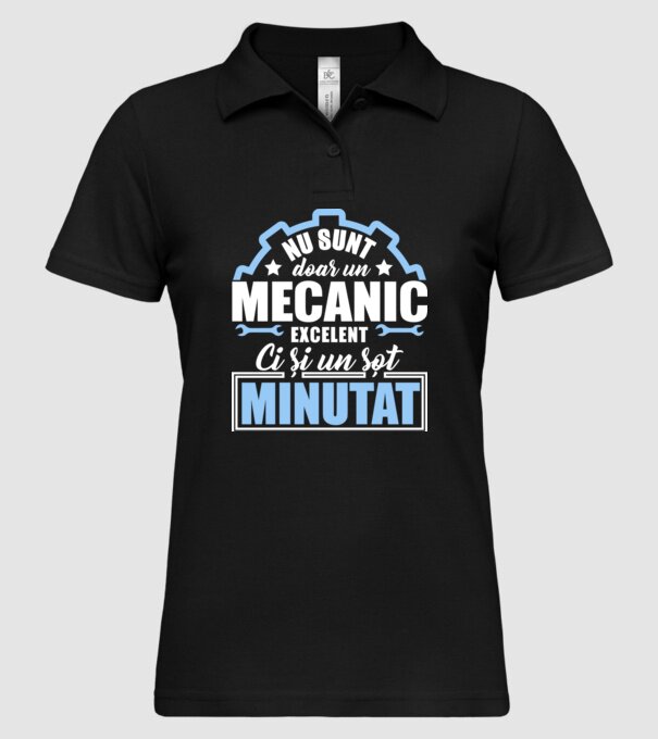 Nu sunt doar un mecanic excelent, ci și un soț minunat! model negru pe tricou