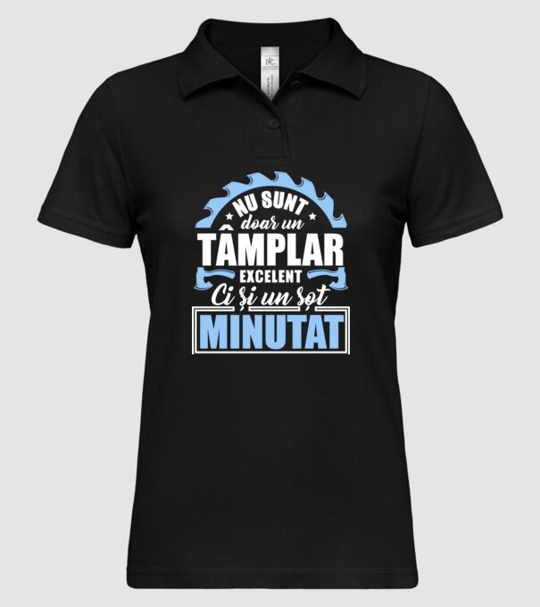 Nu sunt doar un tâmplar excelent, ci și un soț minunat! model negru pe tricou