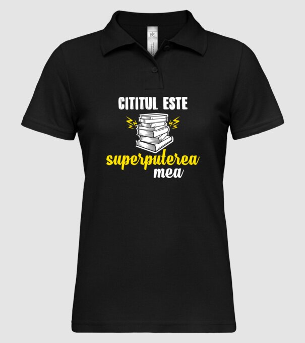 cititul este superputerea mea model negru pe tricou