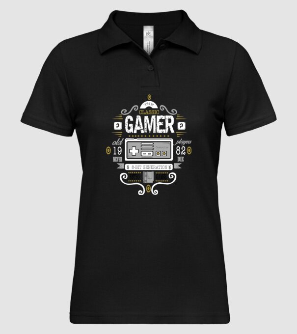 Classic Gamer model negru pe tricou