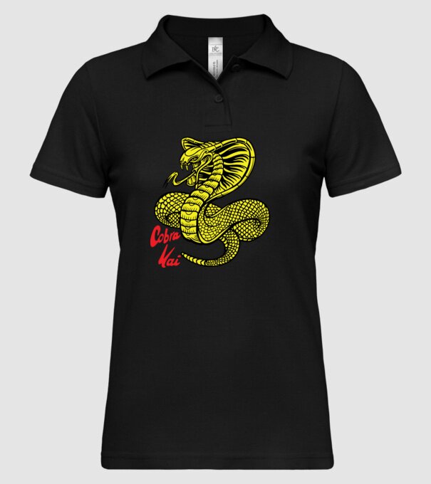 cobra kai logo color model negru pe tricou