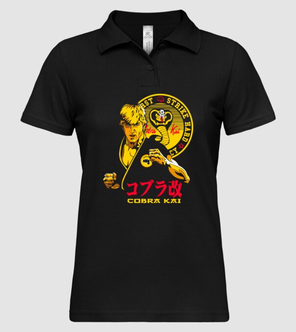 cobra kai poster model negru pe tricou
