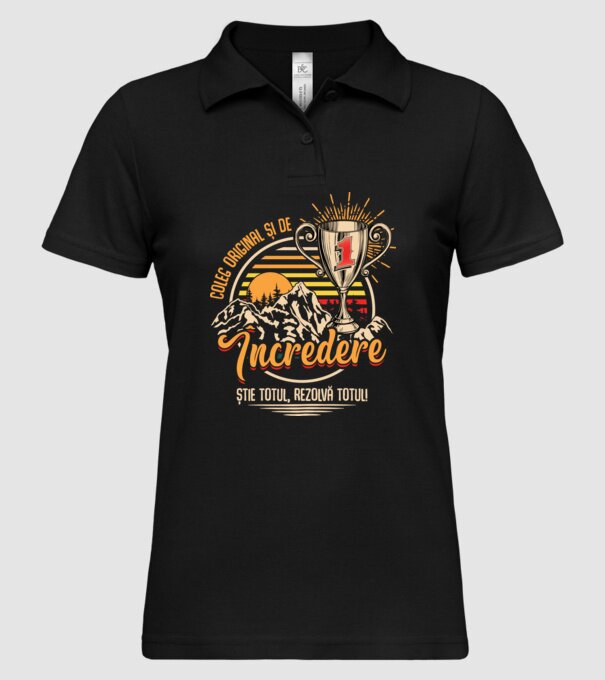 coleg original și de încredere model negru pe tricou