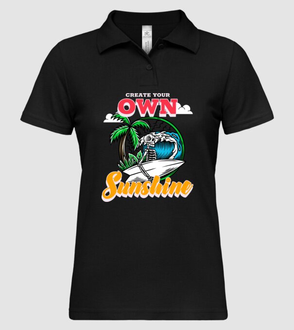 Create your own sunshine surfer skeleton model negru pe tricou