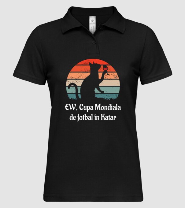 Cupa Mondiala de fotbal în Katar model negru pe tricou