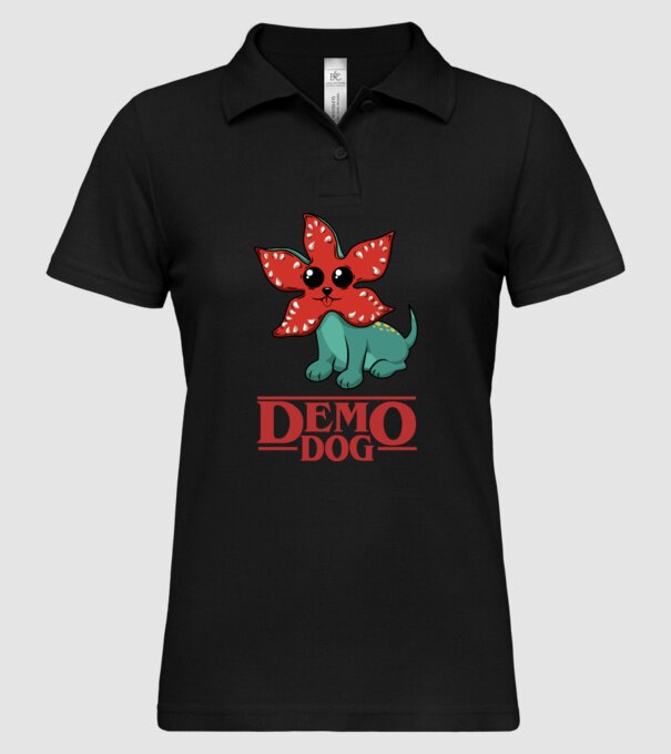 cute demodog model negru pe tricou