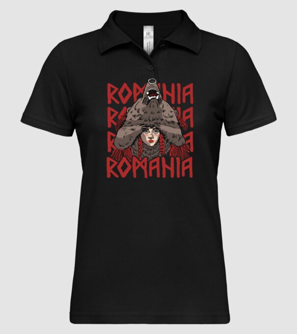 Dansul Ursului romania model negru pe tricou