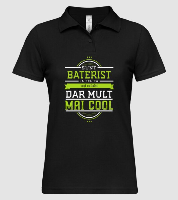 sunt baterist, la fel ca toți ceilalți, dar mult mai cool model negru pe tricou