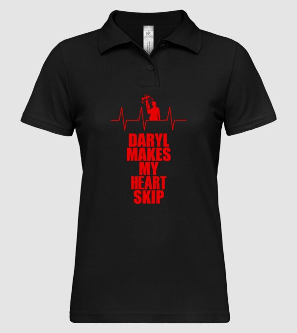 Daryl makes my heart skip model negru pe tricou