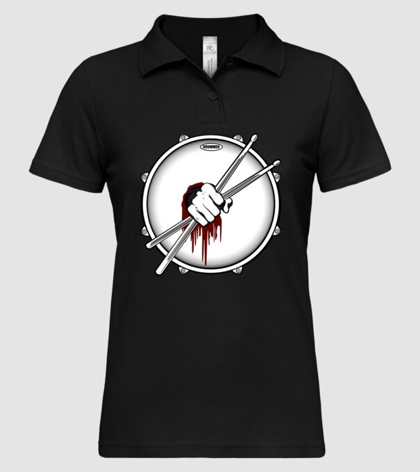 dedicated drummer model negru pe tricou