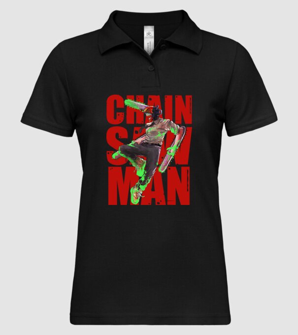 Denji chainsaw man concept model negru pe tricou