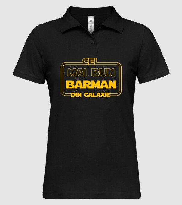 Cel mai bun barman din galaxie model negru pe tricou