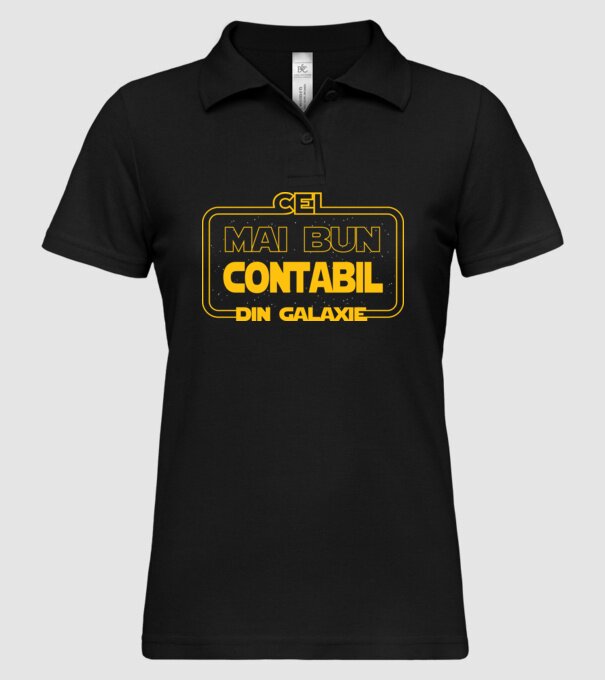 Cel mai bun contabil din galaxie model negru pe tricou