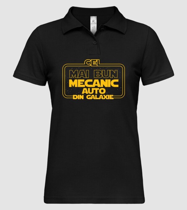 Cel mai bun mecanic auto din galaxie model negru pe tricou