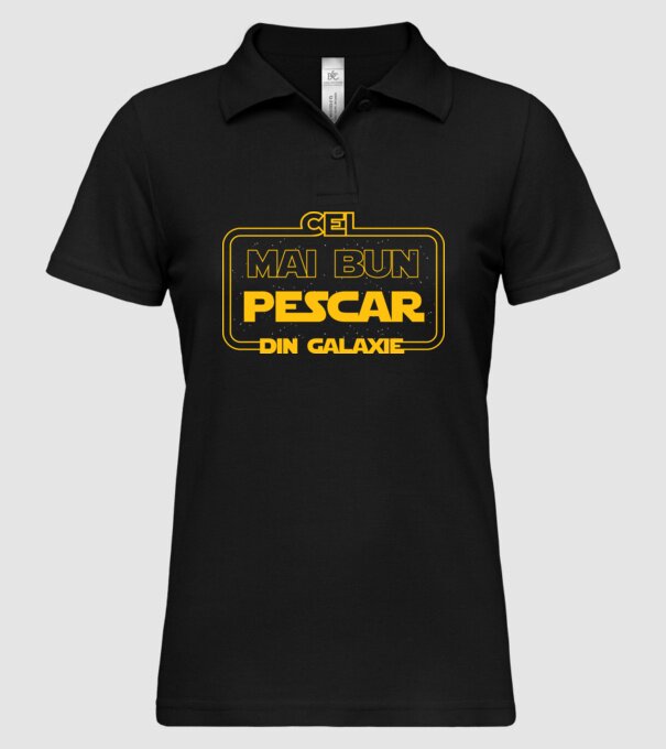 Cel mai bun pescar din galaxie model negru pe tricou