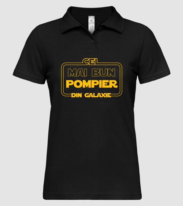 Cel mai bun pompier din galaxie model negru pe tricou