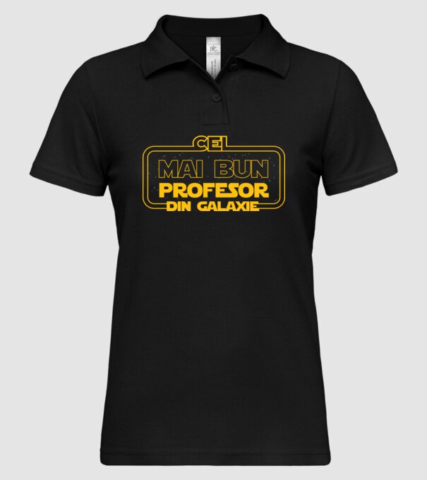 Cel mai bun profesor din galaxie model negru pe tricou