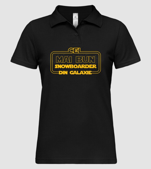 Cel mai bun snowboarder din galaxie model negru pe tricou