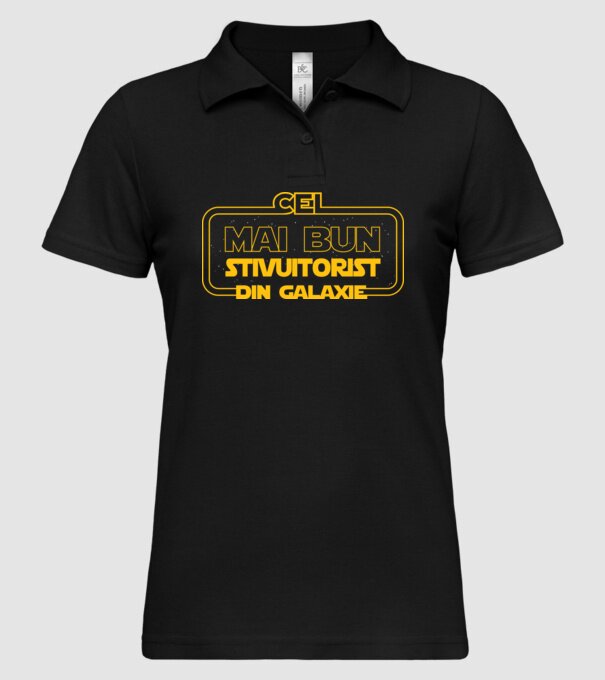 Cel mai bun stivuitorist din galaxie model negru pe tricou