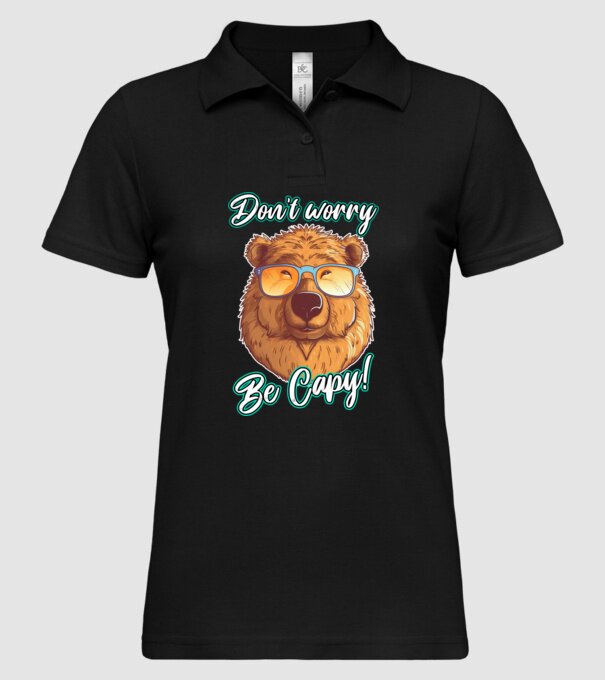 Don't worry be Capy model negru pe tricou