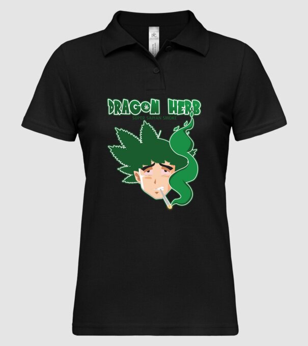 dragon herb smoke model negru pe tricou