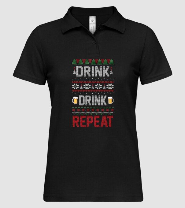 Drink drink repeat model negru pe tricou