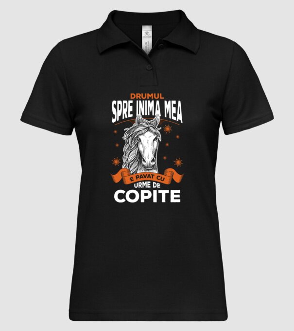 drumul spre inima mea e pavat cu urme de copite model negru pe tricou