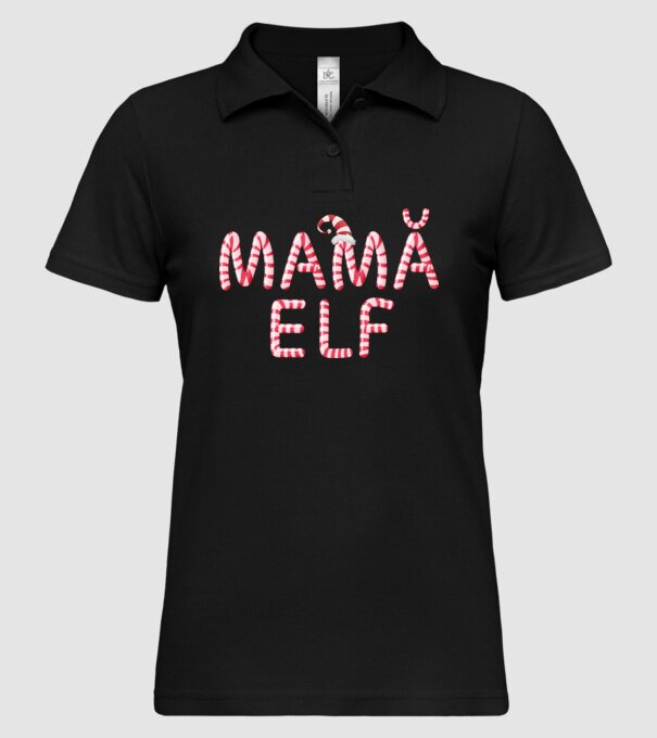 mamă elf model negru pe tricou