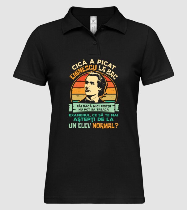 Eminescu model negru pe tricou