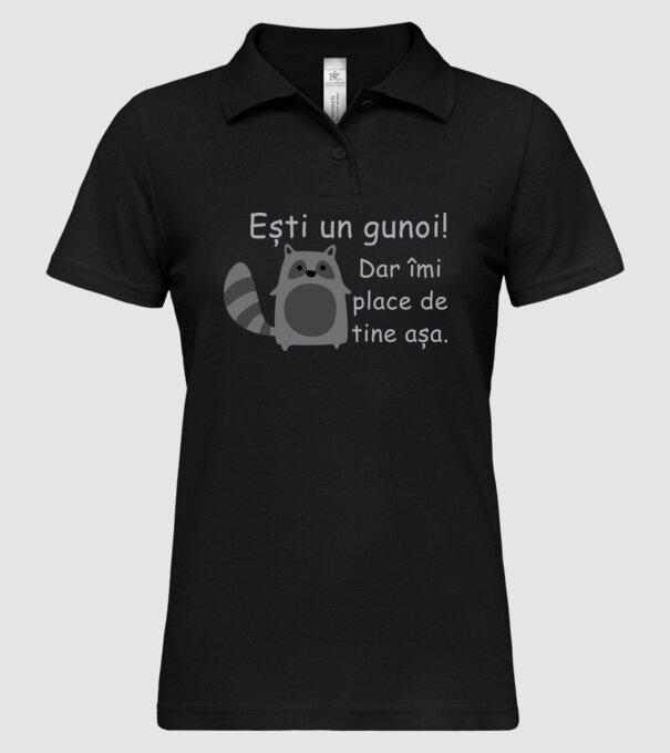ești un gunoi! dar îmi place de tine așa model negru pe tricou