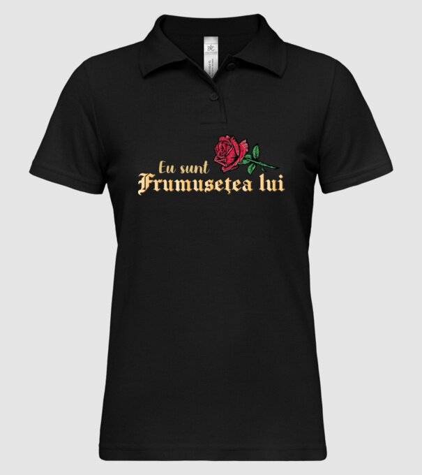 eu sunt frumusețea lui model negru pe tricou