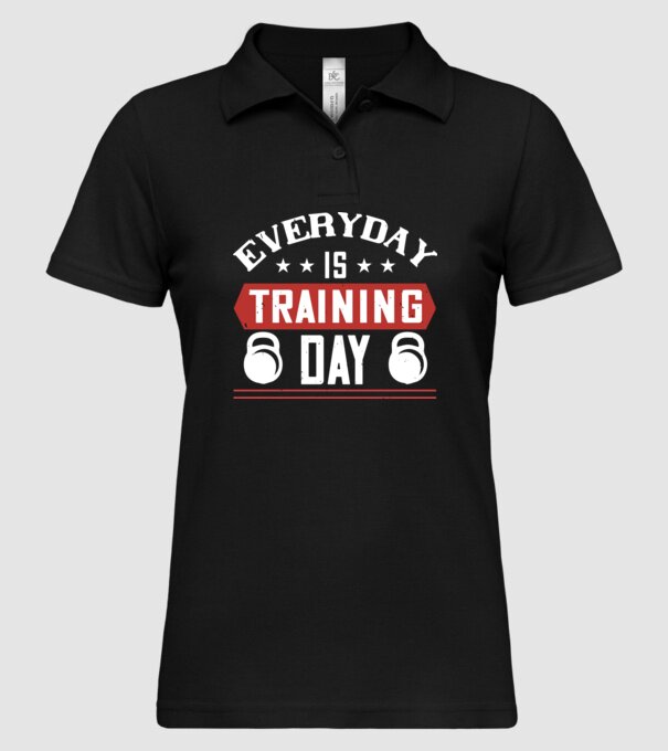everyday is training day model negru pe tricou