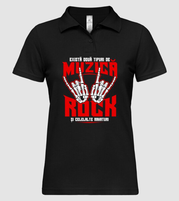 există două tipuri de muzică, rock și celelalte rahaturi model negru pe tricou