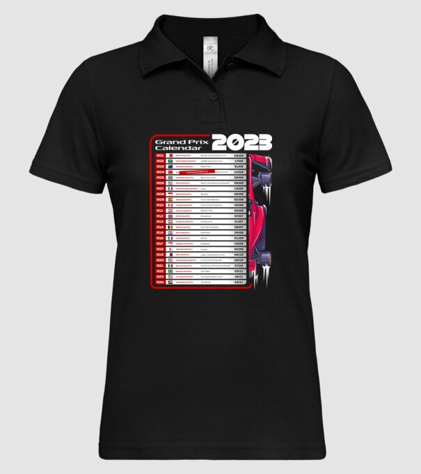 F1 Calendar TBA model negru pe tricou