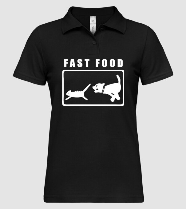 fast food model negru pe tricou