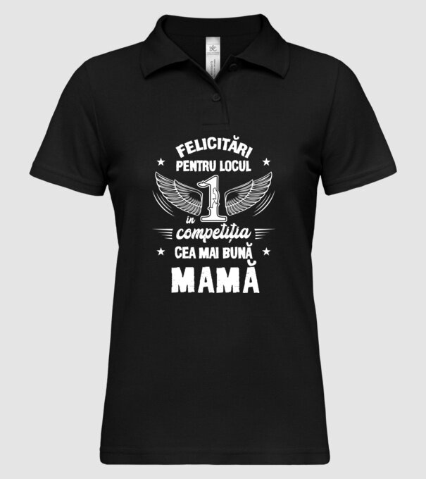 Felicitări pentru locul 1 în competiția Cel mai bun tată! model negru pe tricou