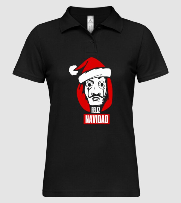 feliz navidad merry christmas money heist model negru pe tricou