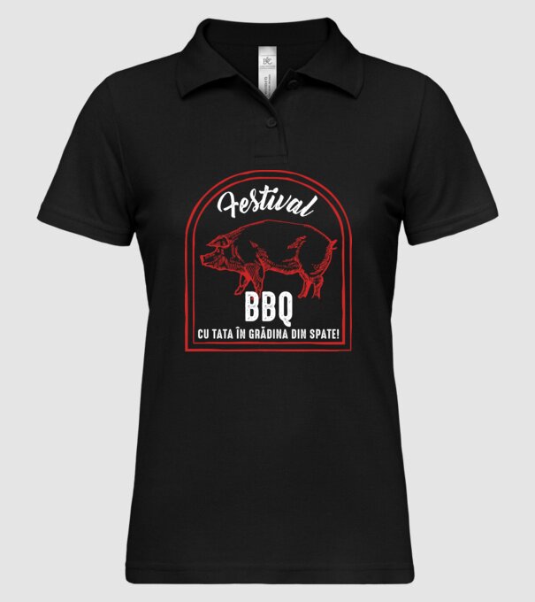 Festival BBQ - cu tata în grădina din spate! model negru pe tricou