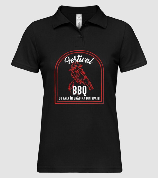 Festival BBQ - cu tata în grădina din spate! model negru pe tricou