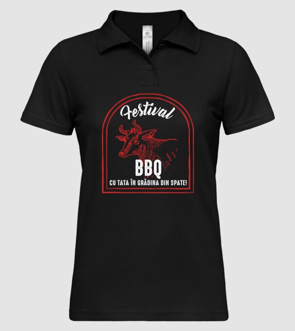 Festival BBQ - cu tata în grădina din spate! model negru pe tricou