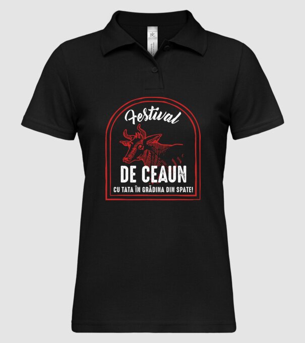 Festival de ceaun - cu tata în grădina din spate! model negru pe tricou