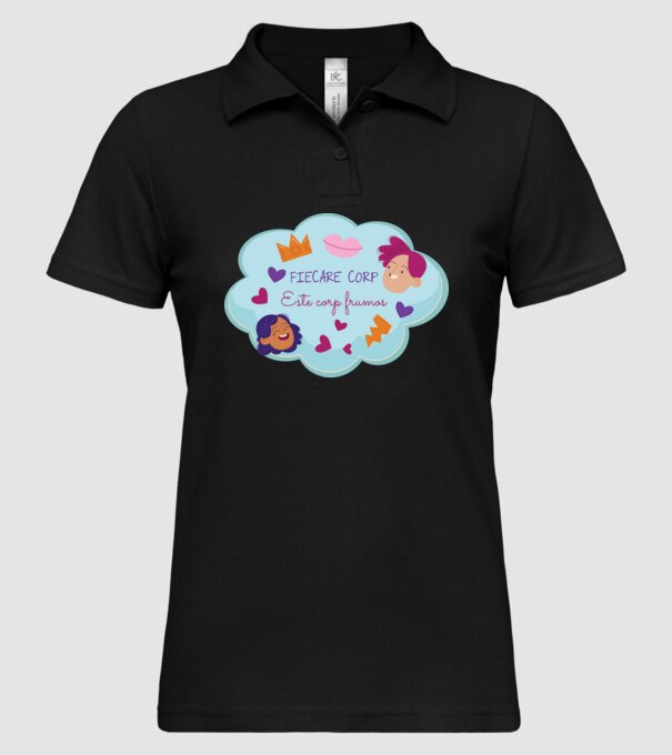 Fiecare corp model negru pe tricou