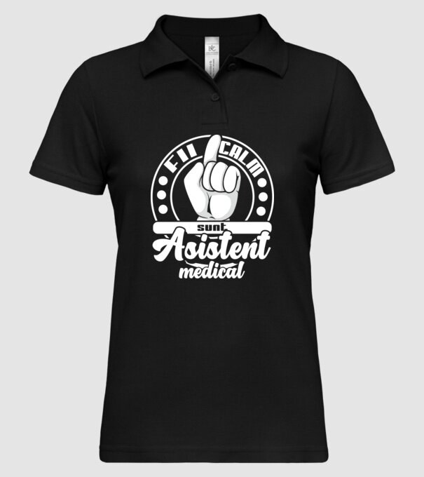 Fii calm... sunt asistent medical model negru pe tricou